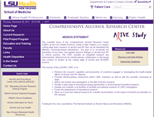 Tablet Screenshot of alcoholresearch.lsuhsc.edu